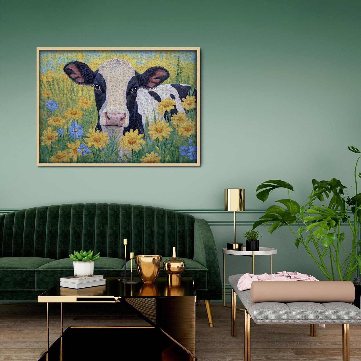 Cow Among Flowers Jigsaw Puzzle 1000 Pieces