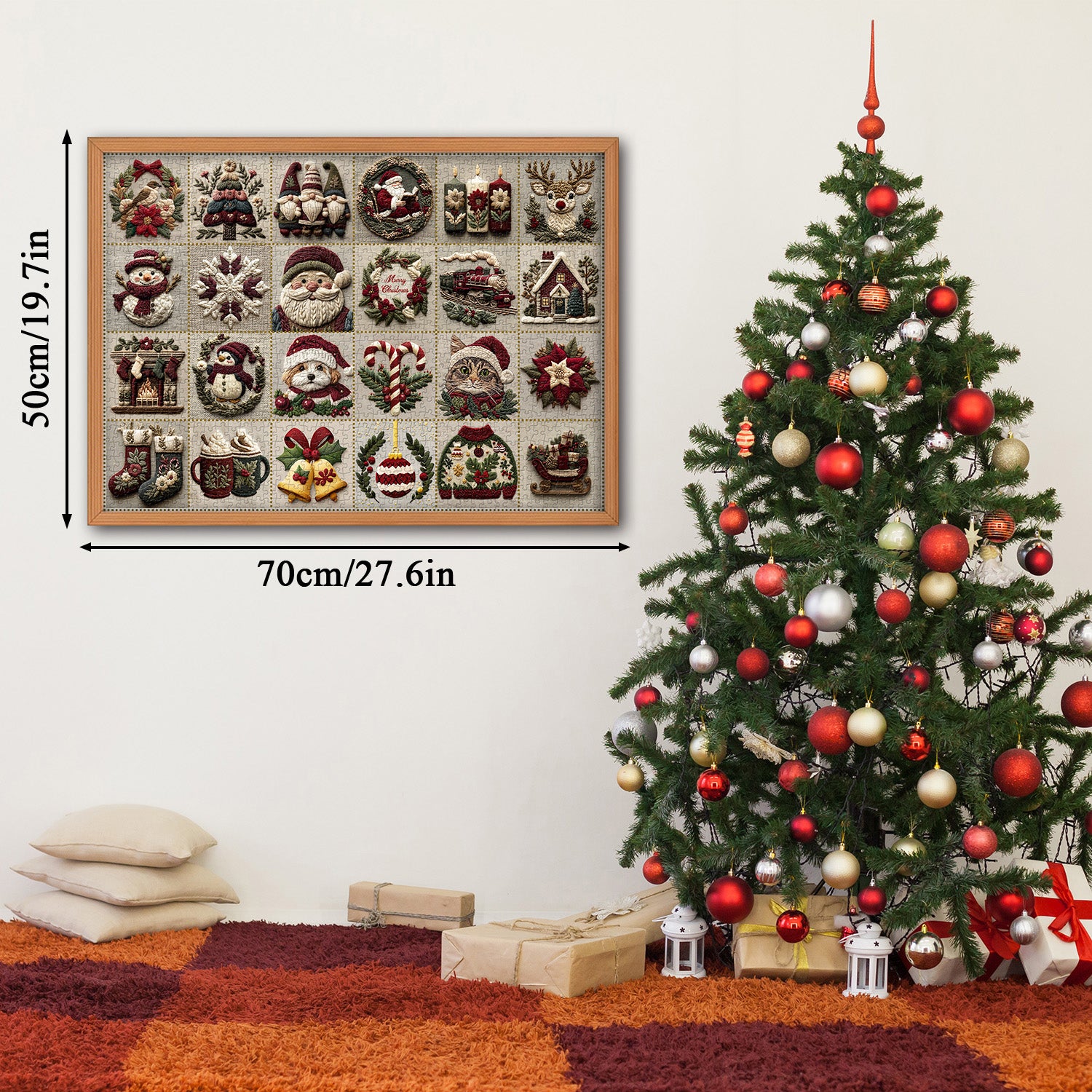 Vintage Christmas Fabric Fun Jigsaw Puzzle 1000 Pieces