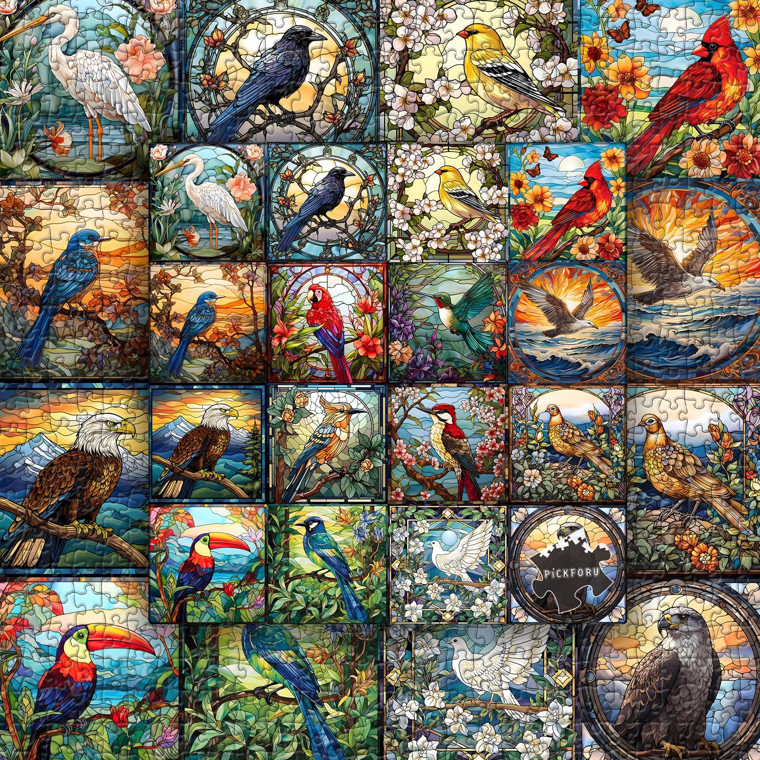 Birds art puzzle puzzle 1000 pezzi