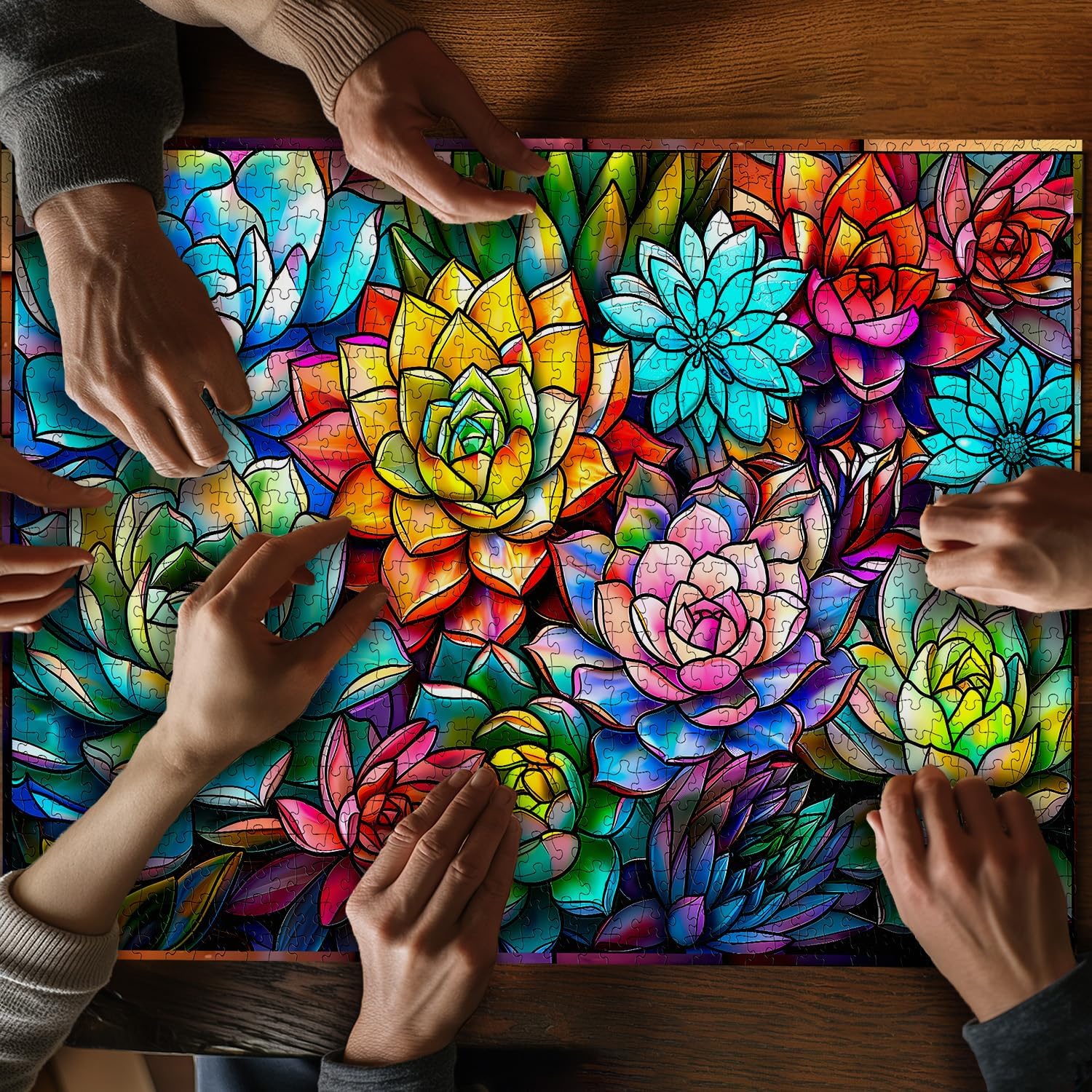 Coloridas suculentas Rompecabezas 1000 piezas