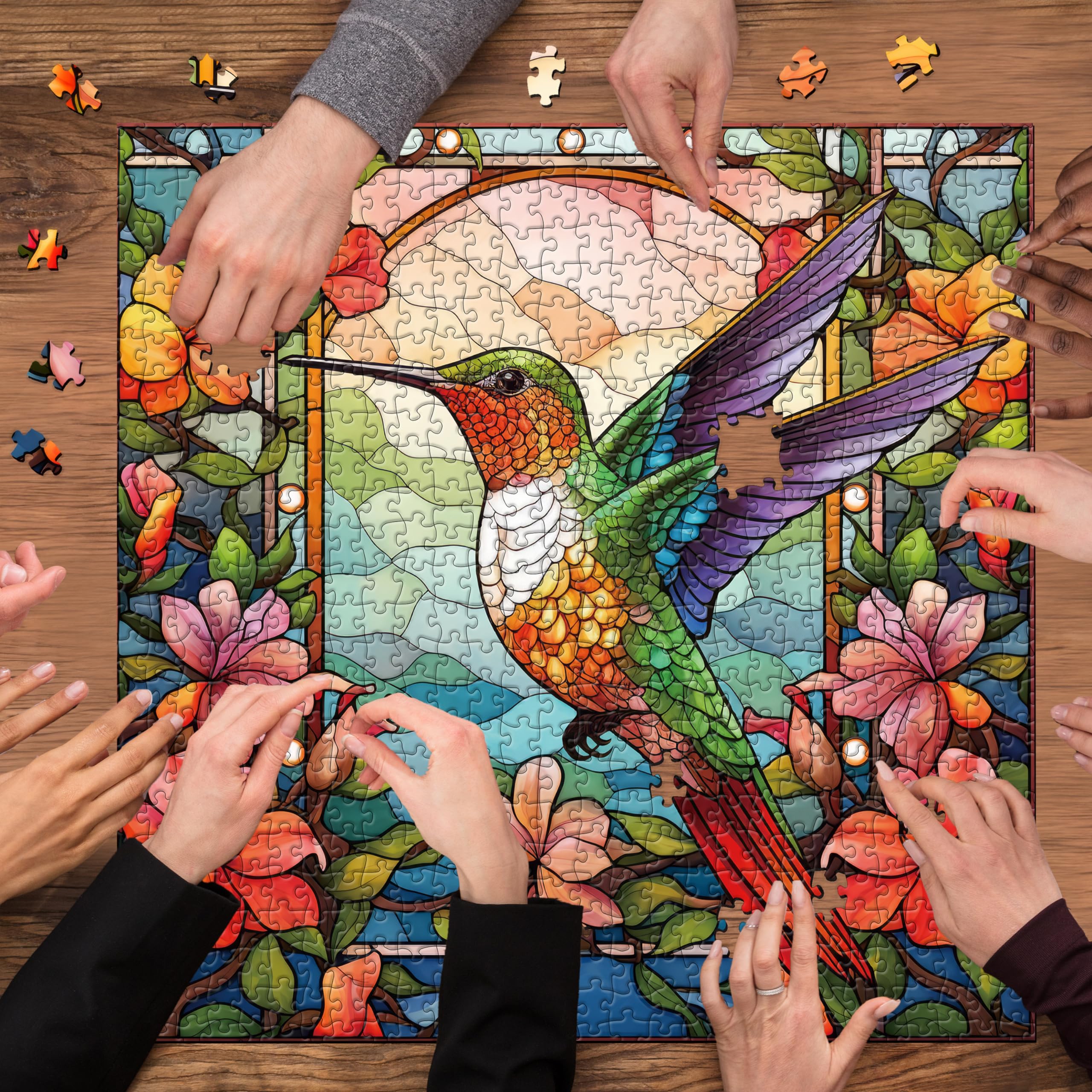 Flower Hummingbird puzzle puzzle 1000 pezzi