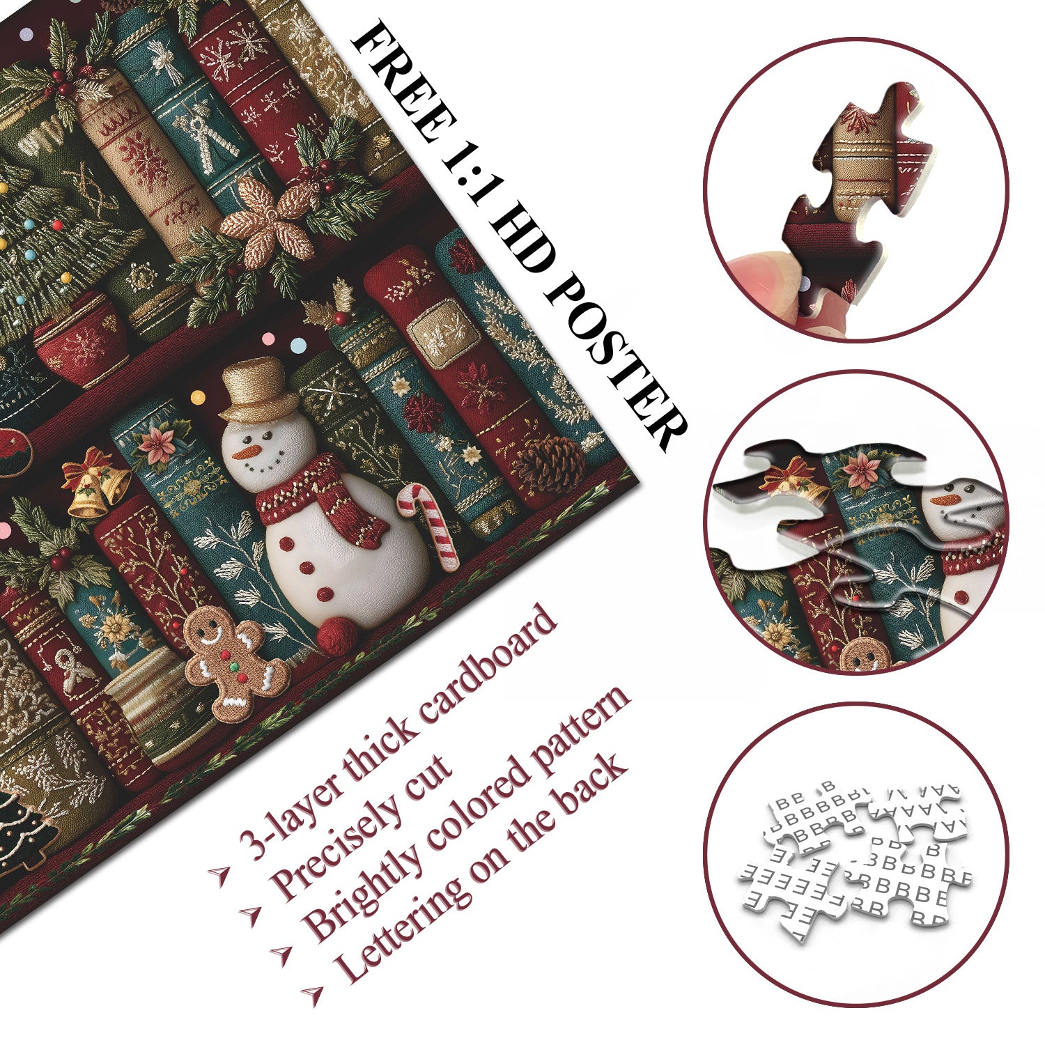 Weihnachts -Stickerei Regal Puzzle 500 Stücke