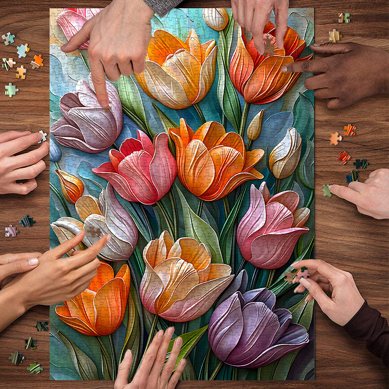 Puzzle en puzzle en tulipes 1000 pièces