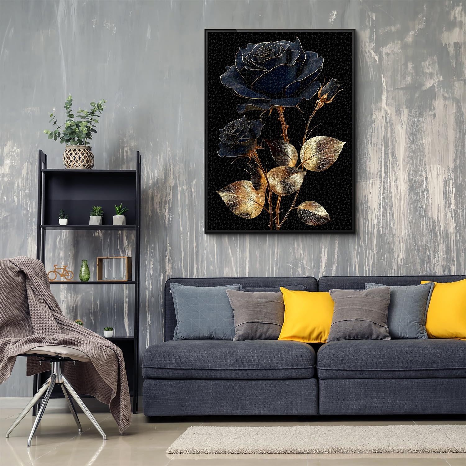 Black Gold Rose Jigsaw Puzzle 1000 Pieces