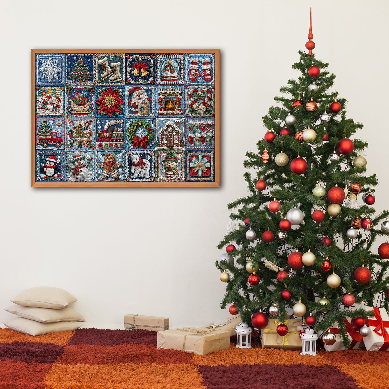 Blaues Weihnachtswunderland -Puzzle 1000 Stücke