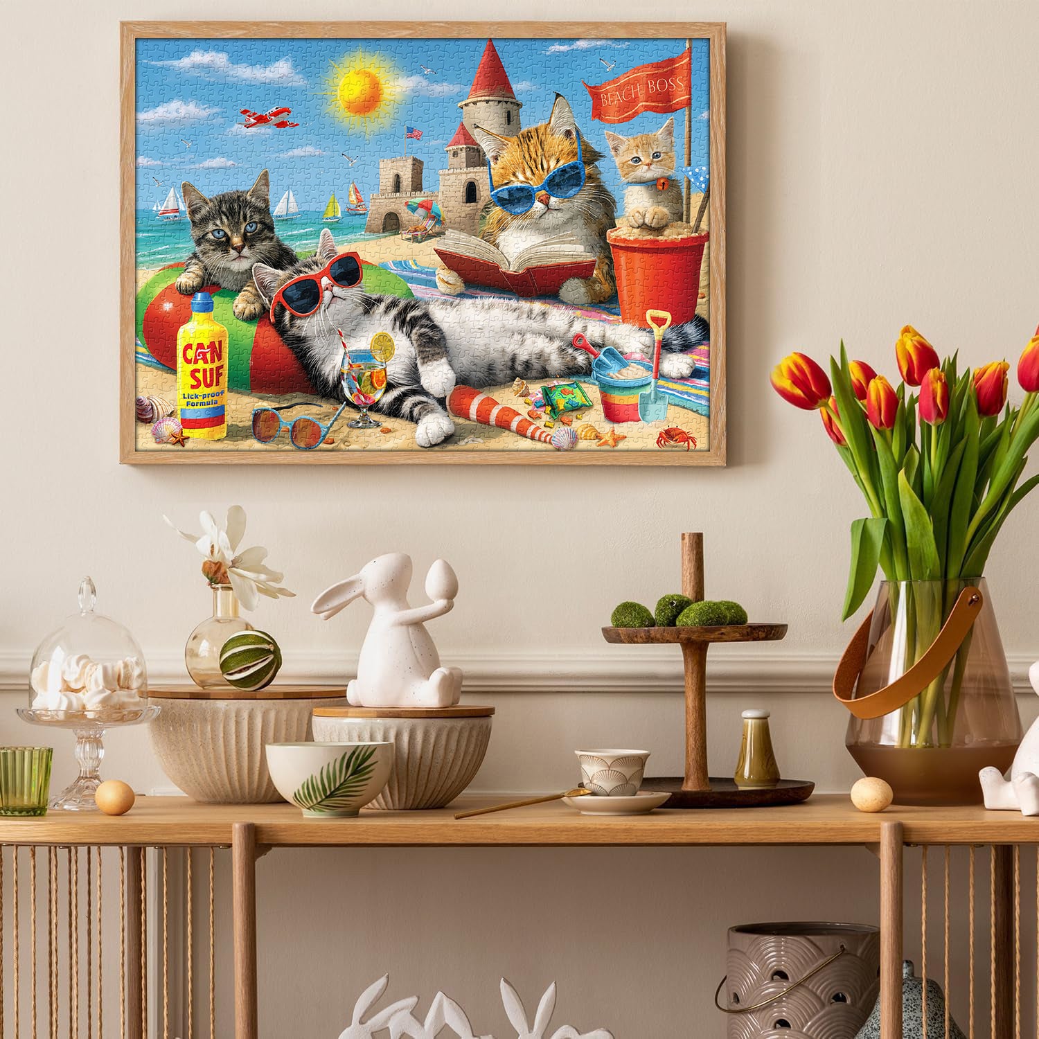 Beach Cat Party Jigsaw Puzzle 1000 pezzi
