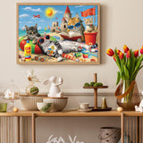 Beach Cat Party Jigsaw Puzzle 1000 pezzi