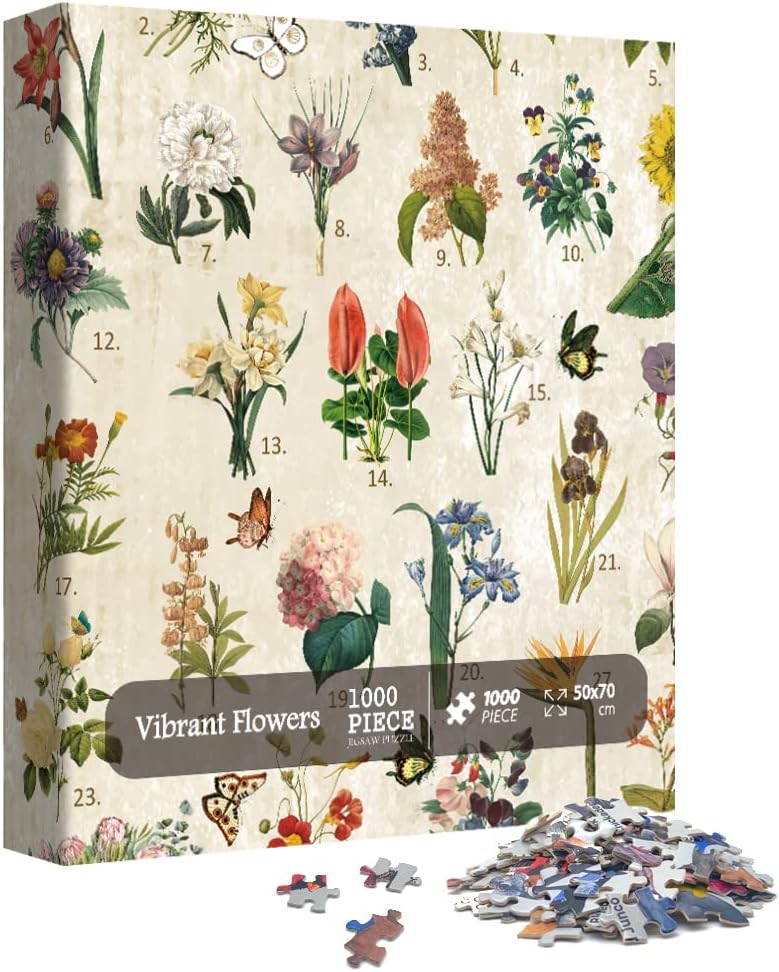 Puzzle de puzzle de fleurs vibrantes 1000 pièces