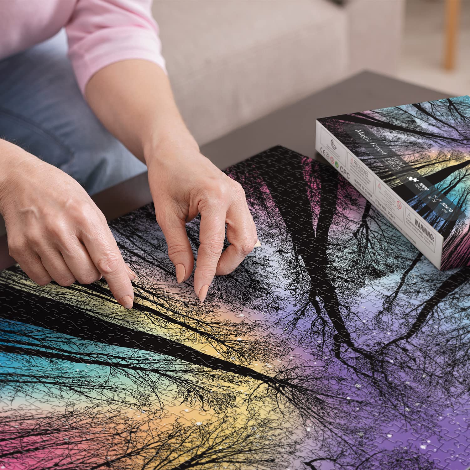 Bunte magische Waldpatrikum Rätsel 1000 Stücke