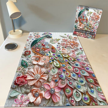 Plumas doradas rompecabezas 1000 piezas