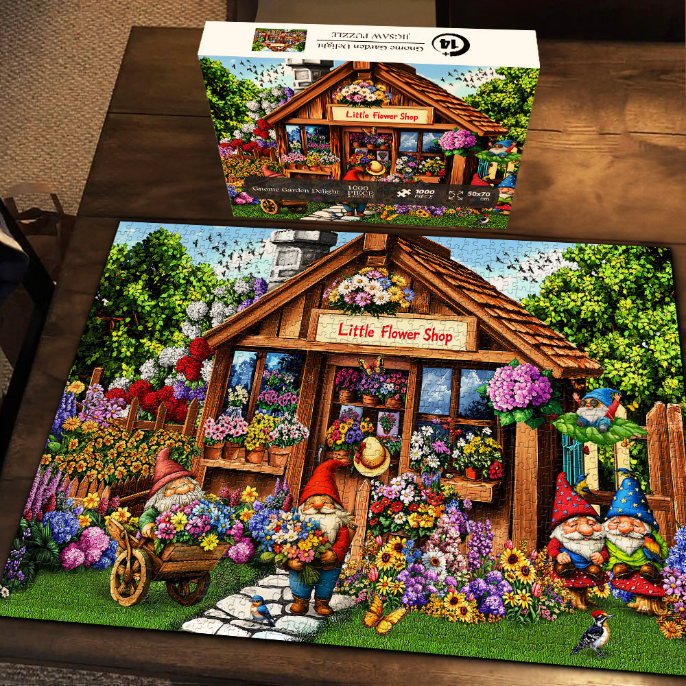 Gnome Garden Delight Jigsaw puzzle 1000 pezzi
