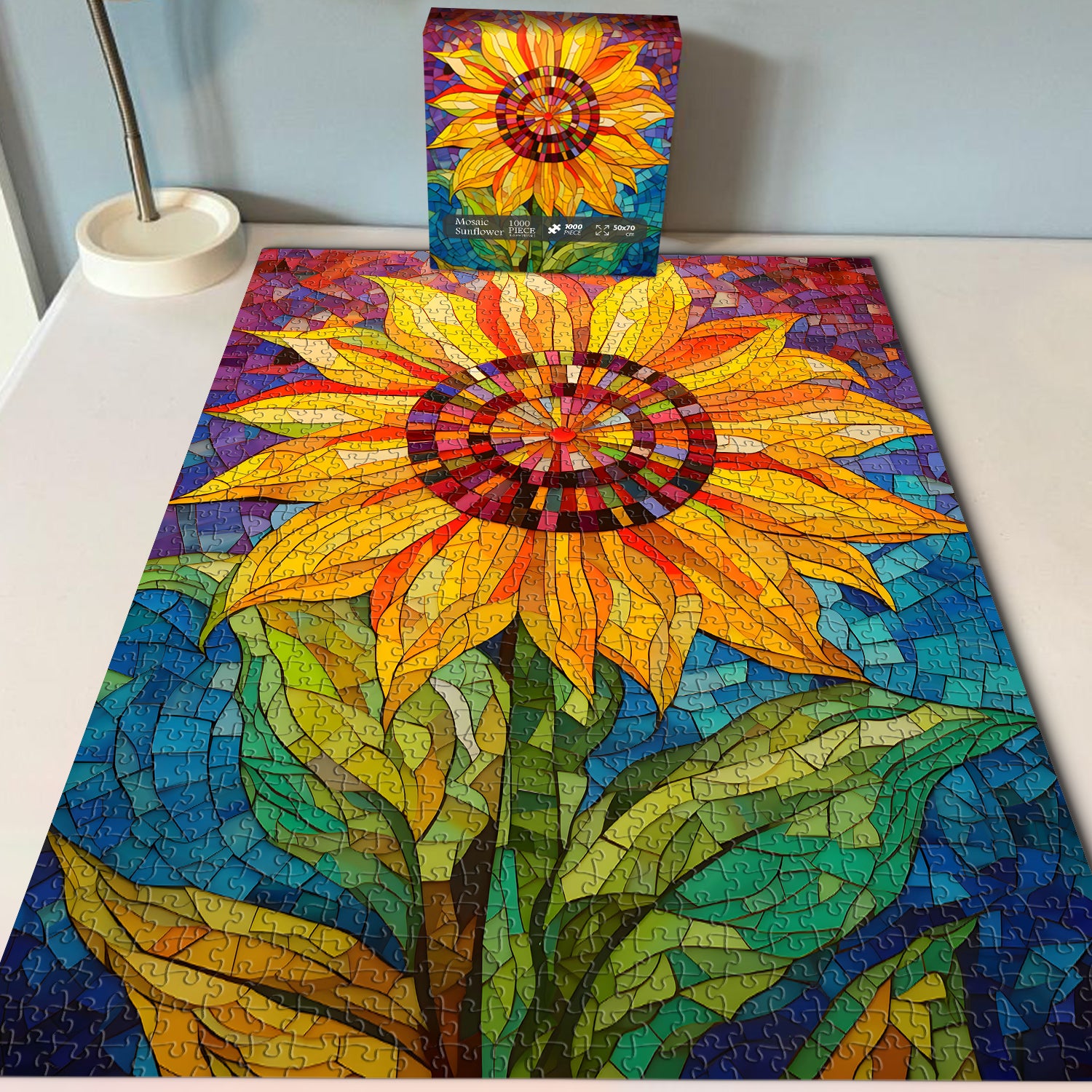 Rompecabezas de girasol de mosaico 1000 piezas