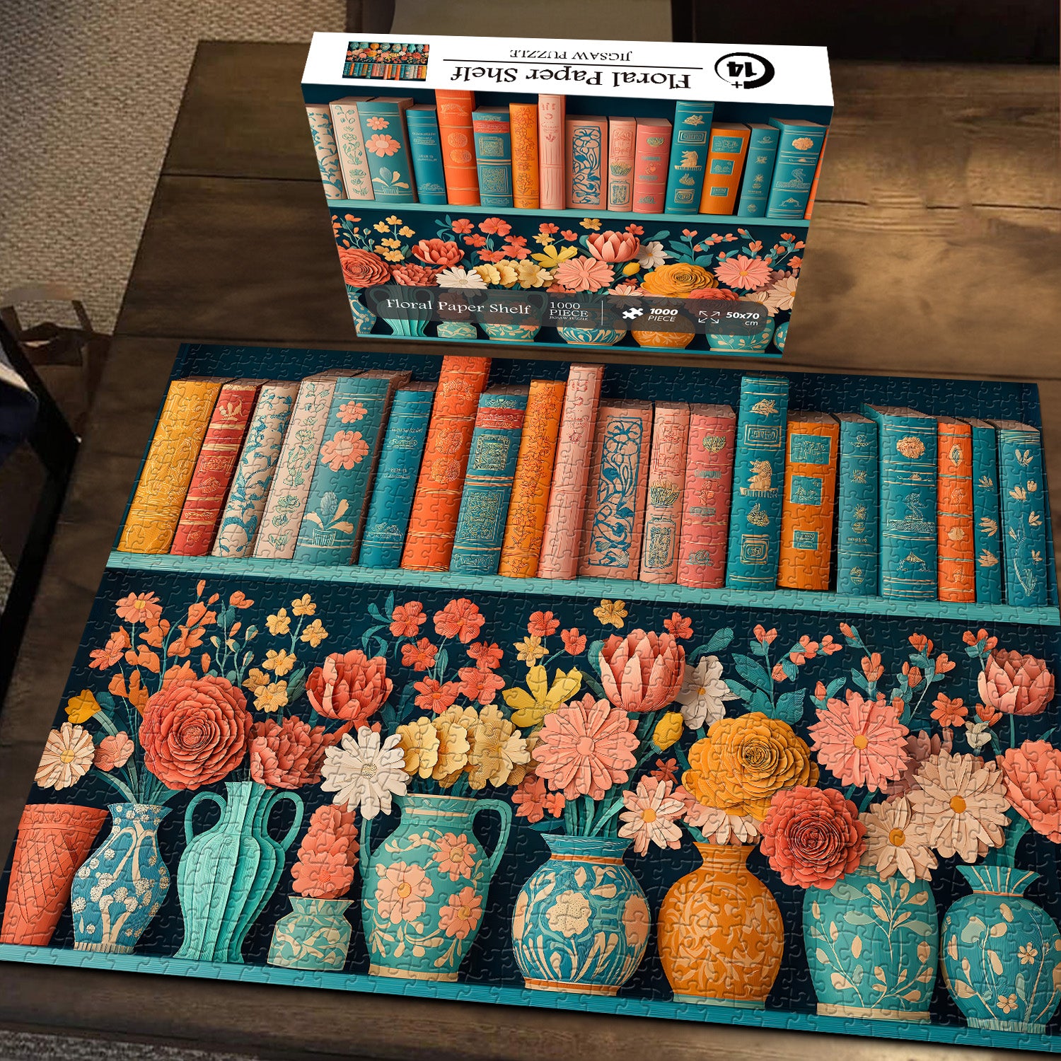 Puzzle puzzle per scaffali di carta floreale 1000 pezzi