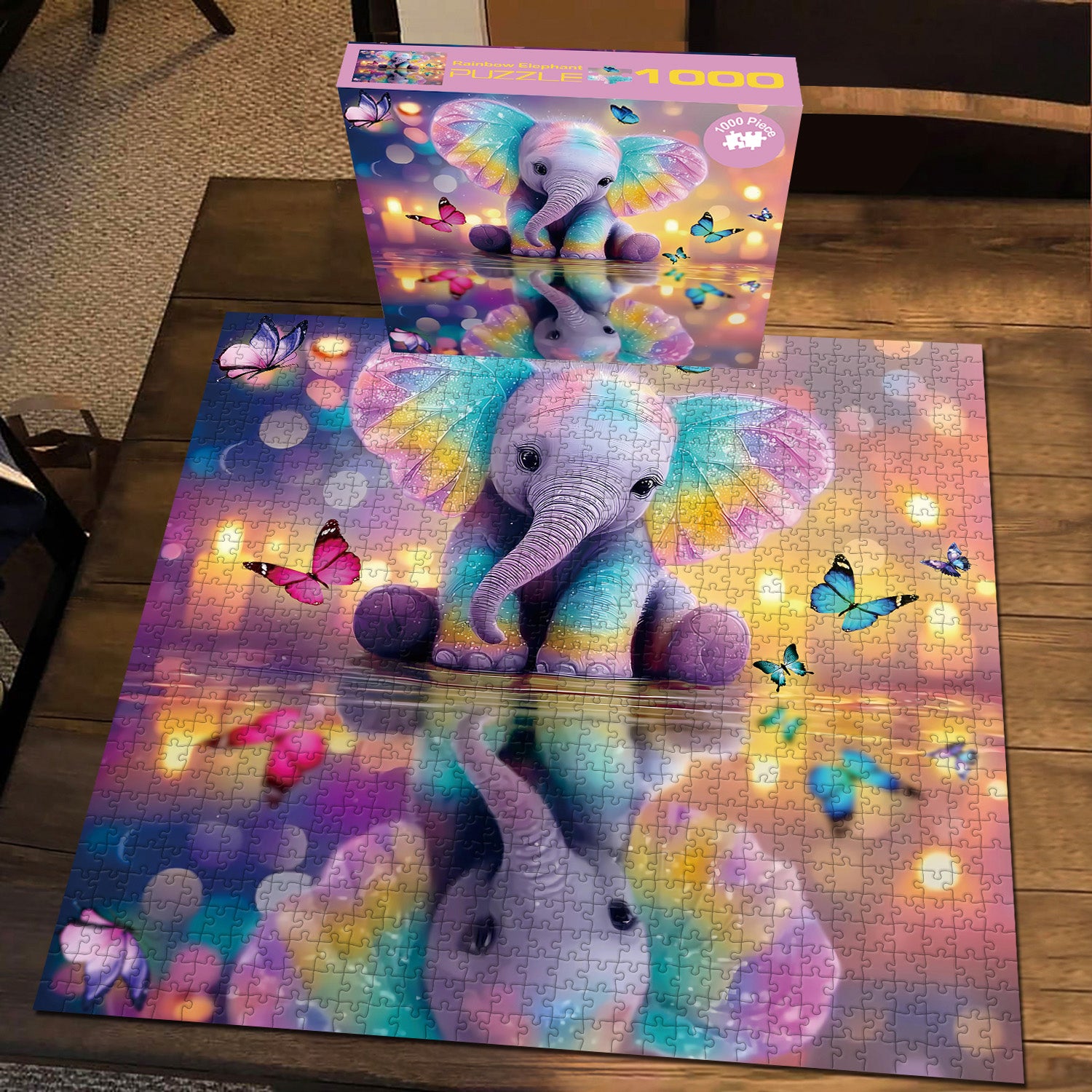 Rainbow Elephant Jigsaw Puzzle 1000 Piezas