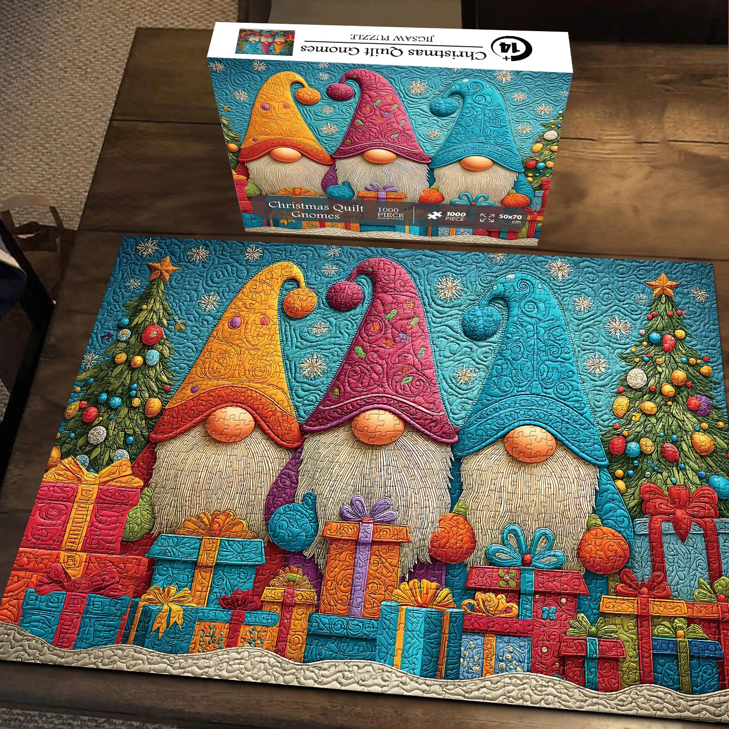 Quilt Christmas Gnomes puzzle puzzle 1000 pezzi