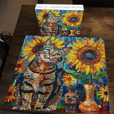 Cat de tournesol puzzle 1000 pièces 1000 pièces