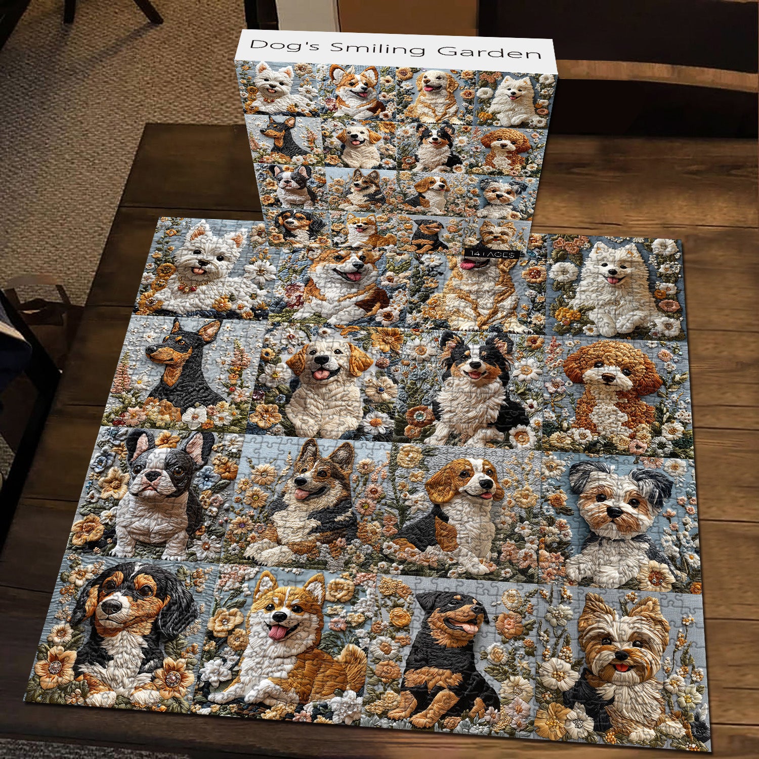 Puzzle giardino sorridente del cane 1000 pezzi