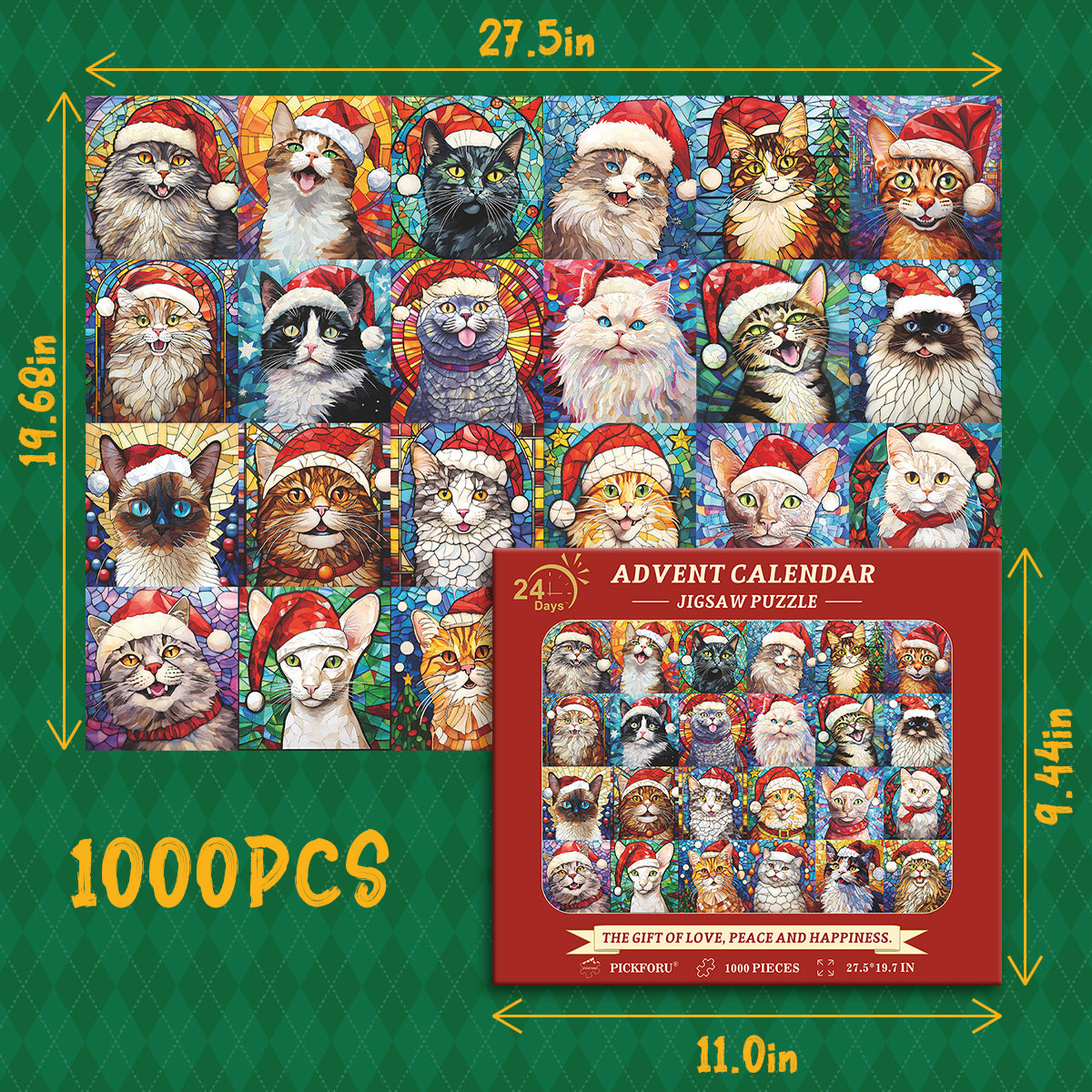 Happy Christmas Cats puzzle puzzle 1000 pezzi