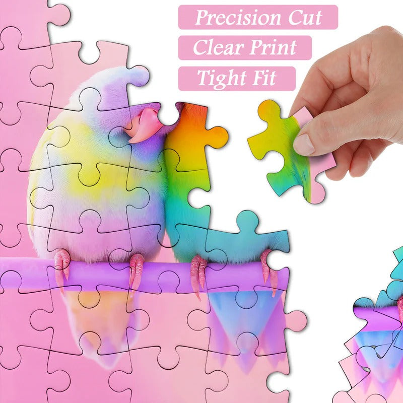 Rainbow Couple Bird Jigsaw Puzzle 1000 Pieces