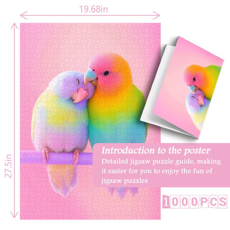 Rainbow Couple Bird Jigsaw Puzzle 1000 Pieces