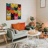 Colorful Cat Faces Jigsaw Puzzle 1000 Pieces