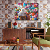 Katze unter Blumen Puzzle 1000 Stücke