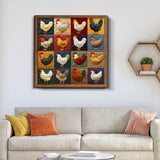 Colorful Quilt Chickens Jigsaw Puzzle 1000 Pieces