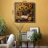 Reading Among Sunflowers Jigsaw Puzzle 1000 Pieces