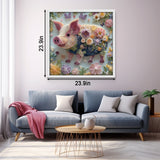 Quilled Floral Pig Jigsaw Puzzle 1000 Pieces