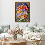 1000-teiliges Blumen-Puzzle mit goldenem Rahmen