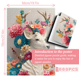 Floral Deer Jigsaw Puzzle 1000 Pieces