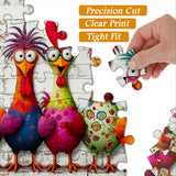 Puzzle con polli colorati pazzi, 1000 pezzi