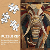 Elephant Mosaic Jigsaw Puzzle 1000 Pieces