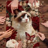 Peony Cat Dreams Jigsaw Puzzle 1000 Pieces