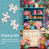 Puzzle ritmico con armadietto floreale, 1000 pezzi