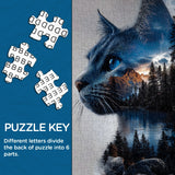 Puzzle del gatto della foresta mistica, 1000 pezzi