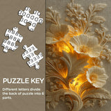 Rompecabezas en relieve de flores doradas, 1000 piezas