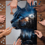 Puzzle del gatto della foresta mistica, 1000 pezzi