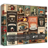 Vintage Coffee Collage Jigsaw Puzzle 1000 Pieces