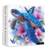 Blue Turtle & Flowers Jigsaw Puzzle 1000 Pieces