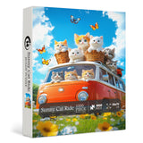 Sunny Cat Ride Jigsaw Puzzle 1000 Pieces