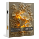 Rompecabezas en relieve de flores doradas, 1000 piezas