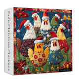 Cute Christmas Chickens Jigsaw Puzzle 1000 Pieces