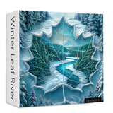 Winter Leaf River Jigsaw Puzzle 1000 Pieces