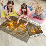 Rompecabezas en relieve de flores doradas, 1000 piezas