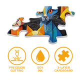 Geometrische Kunst Katzenpuzzle 1000 Stücke