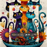 Floral Cats Jigsaw Puzzle 1000 Pieces