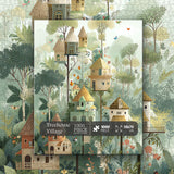 Rompecabezas de la aldea de la casa del árbol, 1000 piezas