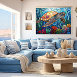 Stained Glass Sea Turtle Jigsaw Puzzle 1000 Pieces