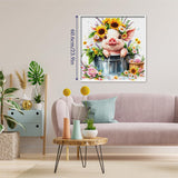 Puzzle con corona di fiori e maiale, 1000 pezzi